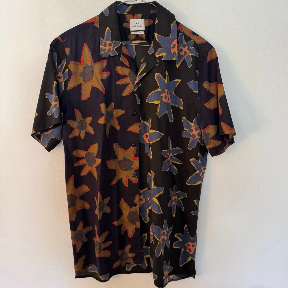 Paul Smith PS Casual Fit Floral Camp Collar Shirt Men’s Size S Resortwear Summer